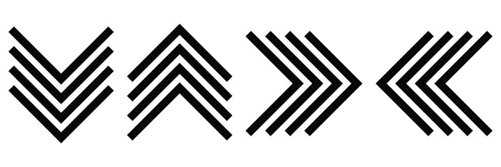 Swipe screen icon. Arrow swipe, social media scroll, scroll arrow, slide. Arrow direction up, down right left symbol, Vector illustration