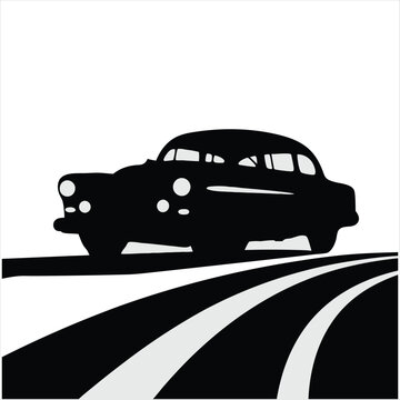 Vector Illustration of Classic Car Capturing the Elegance and Nostalgia of Vintage Automobiles
