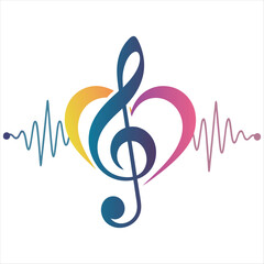 Creative Music and Love Symbol Suitable for Wedding Planners, Romantic Events, and Music-Themed Businesses