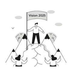 A visionary leader standing in front of a diverse team in a modern office, passionately sharing a strategic vision for the future. The team is engaged and inspired, with a large screen displaying a ro