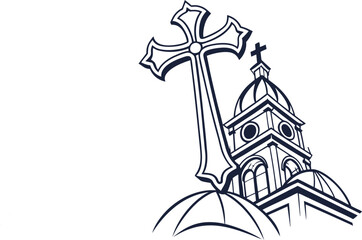 A holy cross of silhouette.