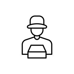 Courier outline icons, minimalist vector illustration ,simple transparent graphic element .Isolated on white background