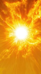 Bright Sunlight Breaking Through Dramatic Yellow Cloudy Sky