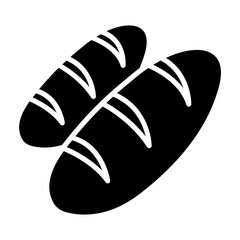 Baguette icon in glyph style