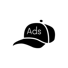 Advertising on hat icon in glyph style