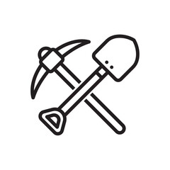 shovel and pick icon  © Will Jaya