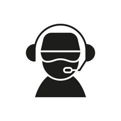 Racing engineer icon in glyph style