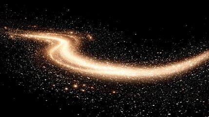 Divine Cosmic Stream of Stars against Deep Space Black Background