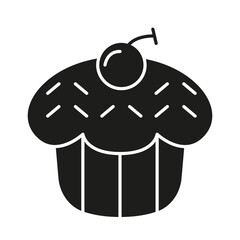 Cupcake icon in glyph style