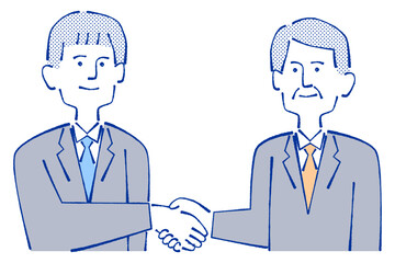 握手をするスーツの男性