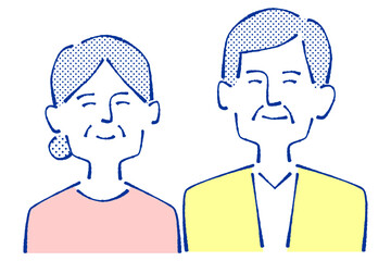 シニア夫婦のイラスト