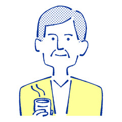 ゆっくりする男性のイラスト