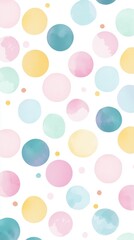 Colorful Watercolor Dots on White Background for Creative Projects