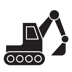 Excavator icon in glyph style