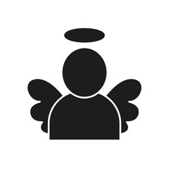 Angel icon in glyph style