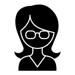 Woman icon in glyph style