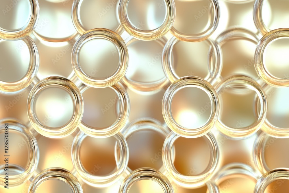 Leinwandbilder Abstract geometry background with glossy circular patterns reflecting light and creating a modern aesthetic, Abstract geometry background Glossy surface with reflections seamless