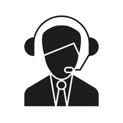 Customer service icon in glyph style