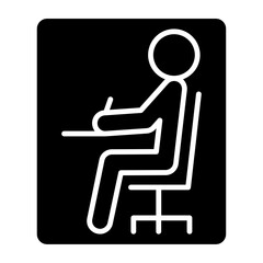 Learning icon in glyph style