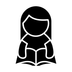 Learning icon in glyph style