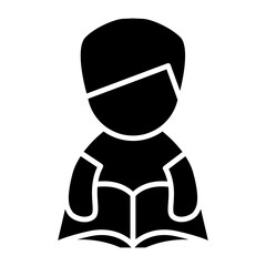 Learning icon in glyph style