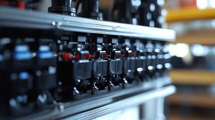 Naklejka premium Factory close-up of energy system components