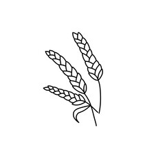 hand drawn wheat outline