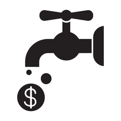 Passive income icon in glyph style