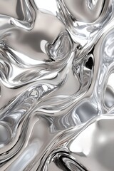 Liquid Metal Flowing, Abstract Background, White Studio, Design Texture