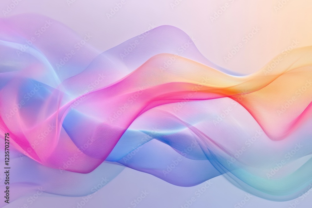 Poster vibrant abstract rainbow wave pattern conveying motion and creativity in a colorful visual effect, c