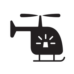 Medical helicopter icon in glyph style