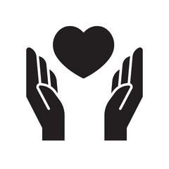 Love icon in glyph style