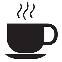 Hot drink icon in glyph style