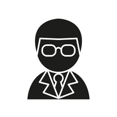 Scientist icon in glyph style