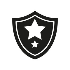 Police badge icon in glyph style