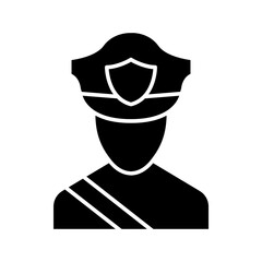 Policeman icon in glyph style