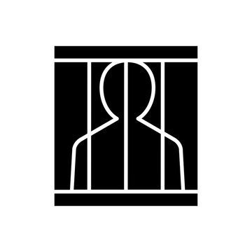 black silhouette person behind bars clip art preview