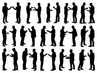 MENS ARGUING SILHOUETTE ON WHITE BACKGROUND