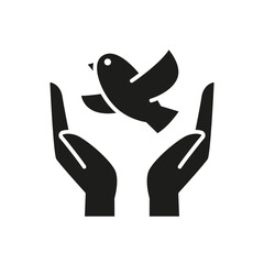 Dove icon in glyph style
