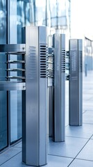 Fototapeta premium Modern Turnstile Design in Urban Business Environment
