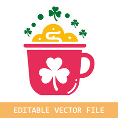 st patrick's day cup shilettue icon