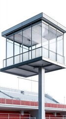 Modern Glass Observation Tower at a Racing Circuit Venue