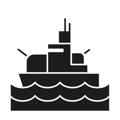 Warship icon in glyph style