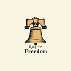 Vector Liberty Bell: A Minimalist Symbol of American Independence