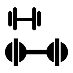 Dumbbell icon in glyph style