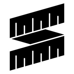 Measuring tape icon in glyph style