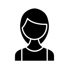 Sportswoman icon in glyph style