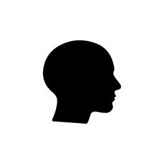 Black Human head  silhouette vector illustration on white background