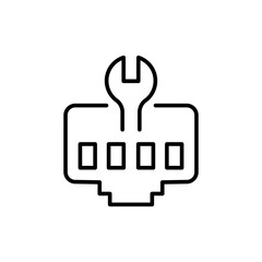 Network configuration outline icons, minimalist vector illustration ,simple transparent graphic element .Isolated on white background