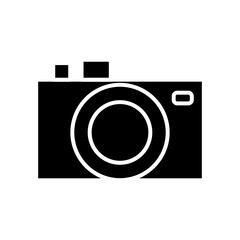Compact camera icon in glyph style
